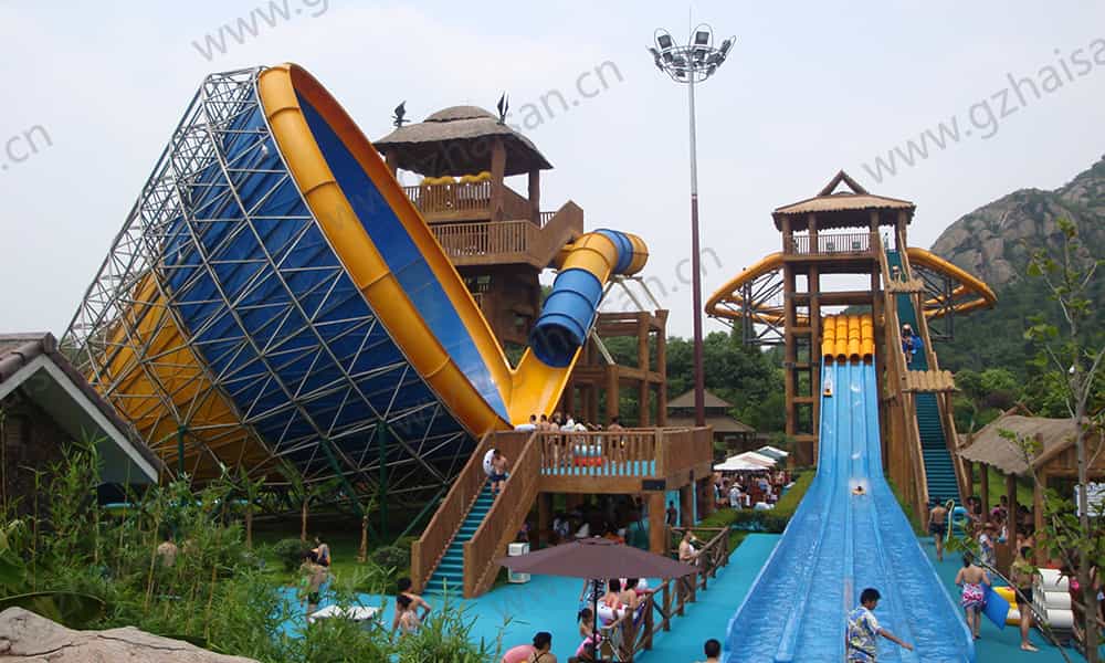 江苏苏州乐园水上世界大喇叭、章鱼滑道