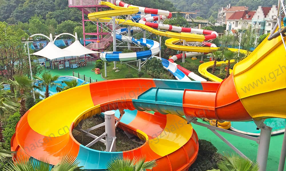 浙江杭州浪浪浪水公园大喇叭、螺旋滑道